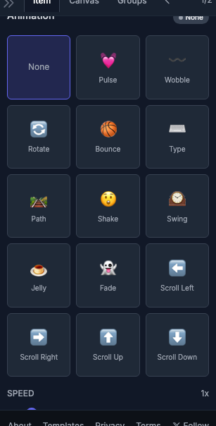 Animation dropdown