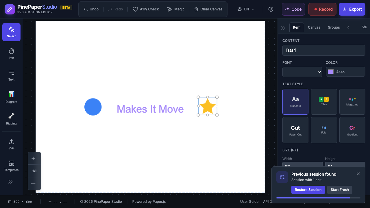 Canvas after Magic is applied