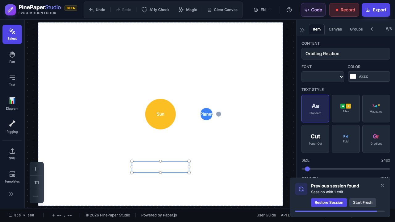 Item orbiting another item