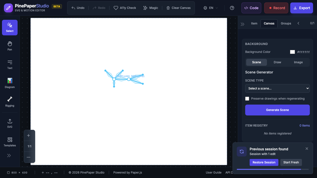 Skeleton overlay on canvas